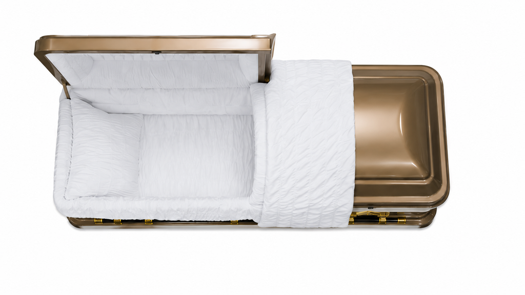 Gold Finish White Crepe Interior