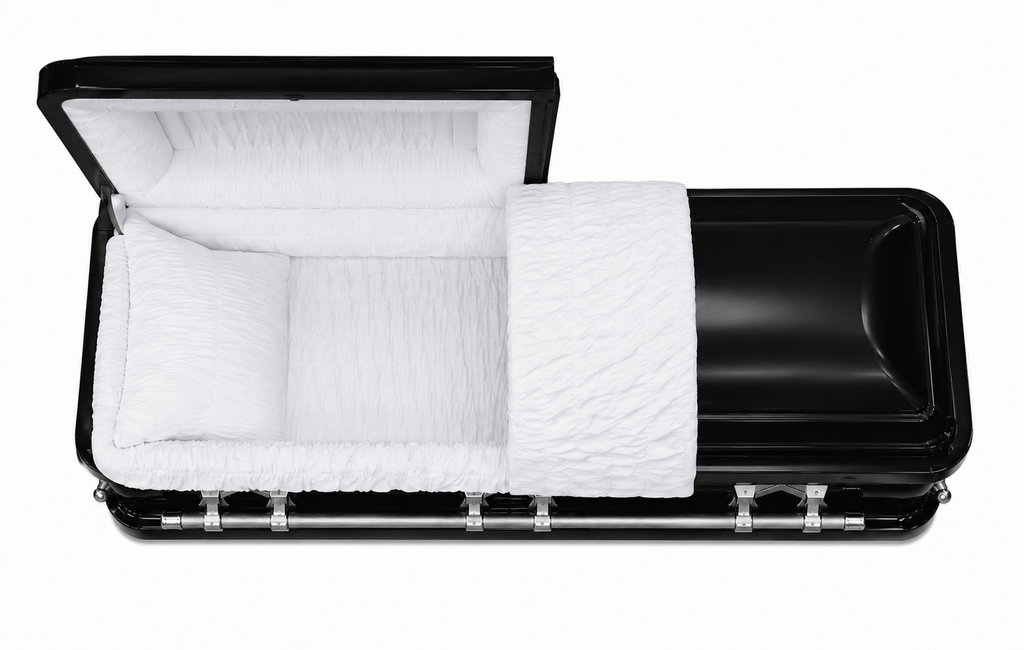 Gloss Black With White Crepe Interior