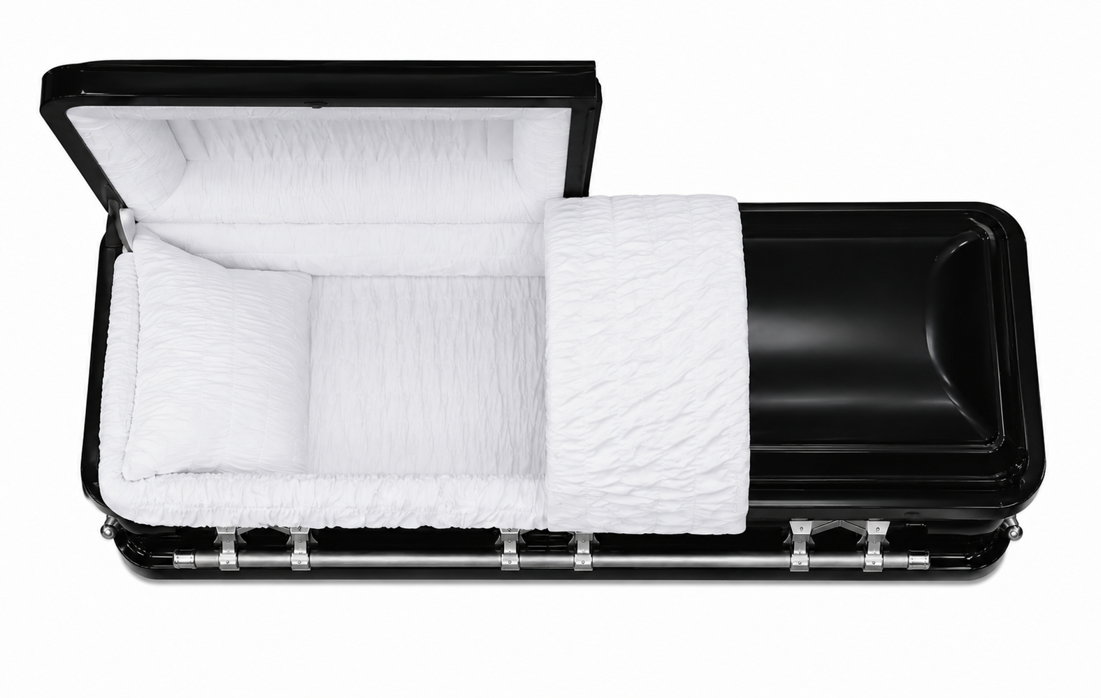 Gloss Black With White Crepe Interior