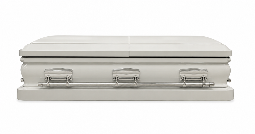 White Finish & Silver Highlight With White Velvet Interior