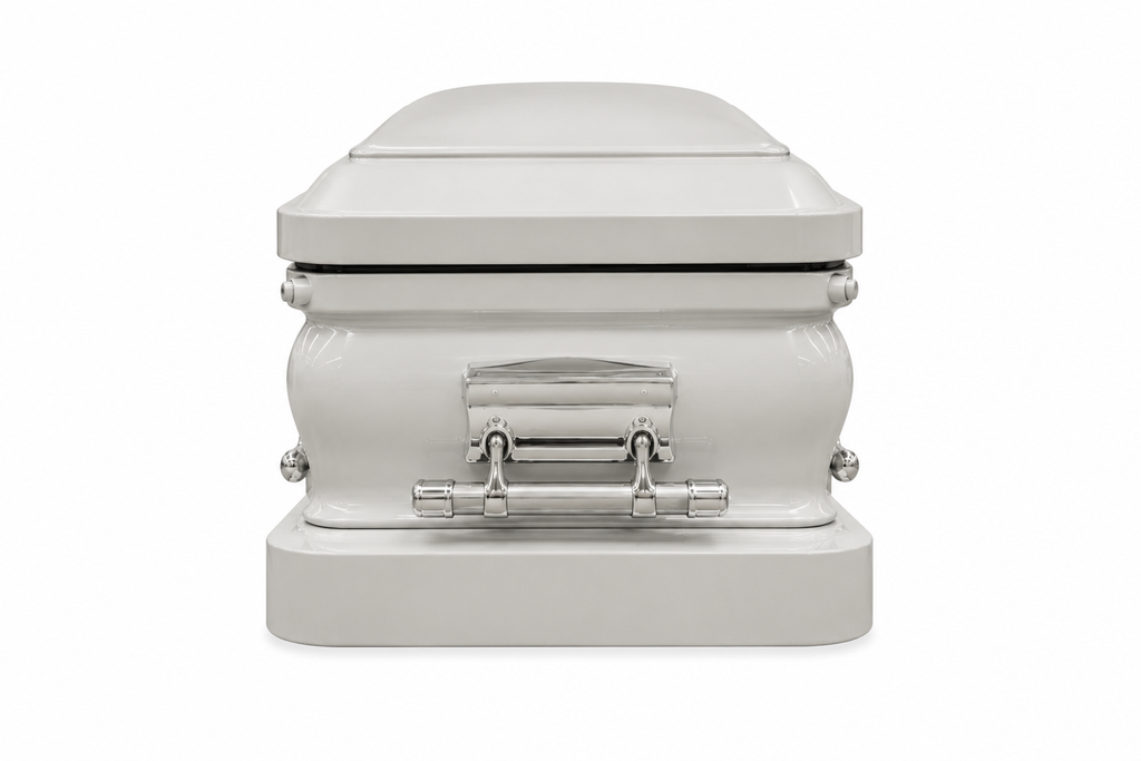 White Finish & Silver Highlight With White Velvet Interior
