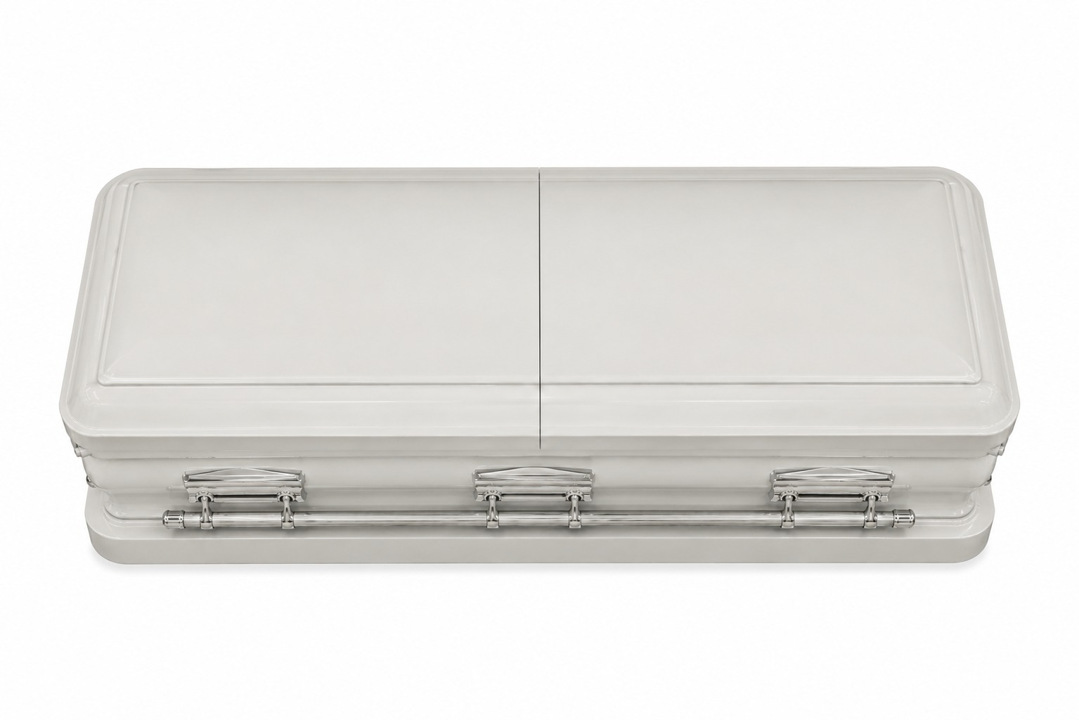 White Finish & Silver Highlight With White Velvet Interior