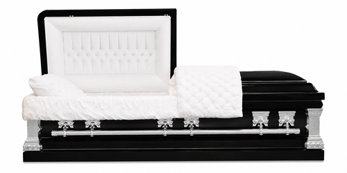 Brushed Black With White Velvet Interior