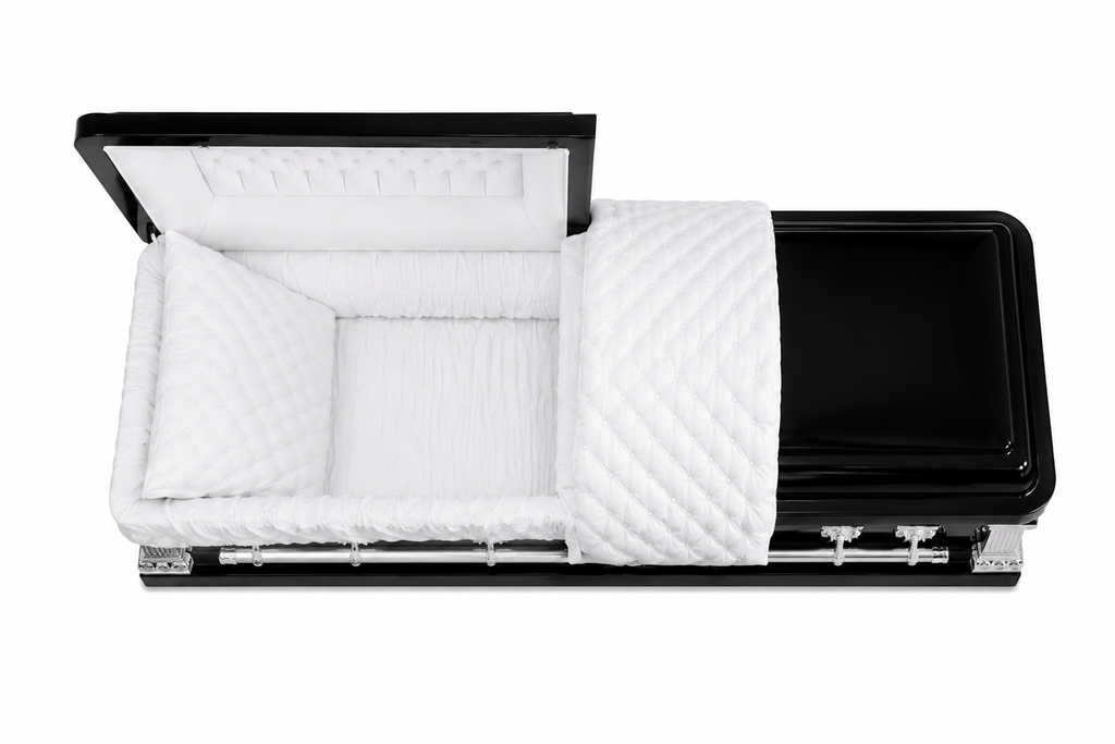 Brushed Black With White Velvet Interior
